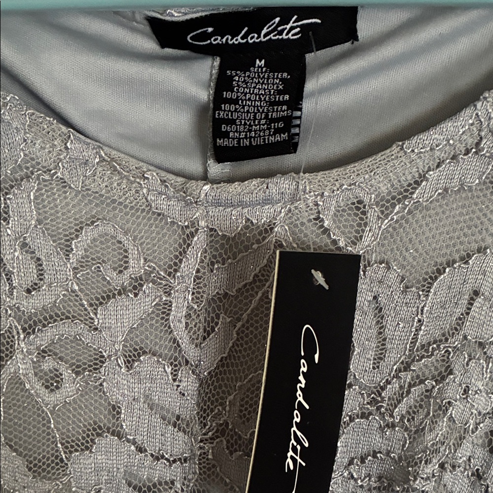 Candie's Chic Gray Lace Dress